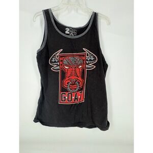 2 Monkeys GOAT‎ Bull Graphic Tank Top Men's Size S Black 
Sleeveless Shirt